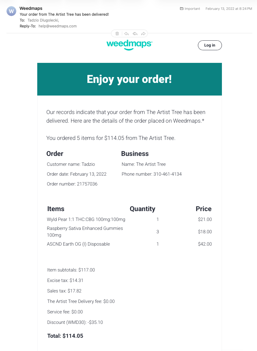 first cbg purchase, nyc, february 2022